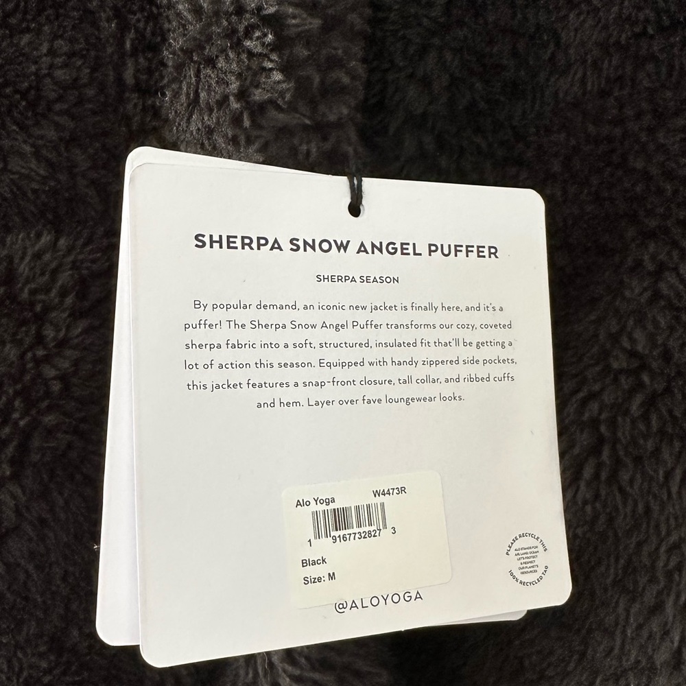 ALO Yoga Black Sherpa Puffer Jacket - Picture 8 of 8